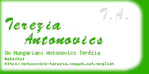 terezia antonovics business card