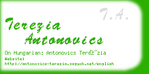 terezia antonovics business card